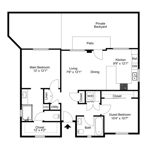 Saguaro | 2 Bed/2 Bath | 650 SF - The Logan at Ellsworth