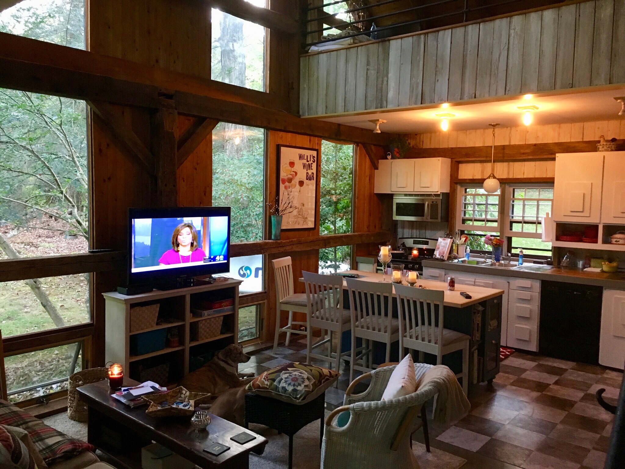 kitchen and living room - 395 Nut Plains Rd