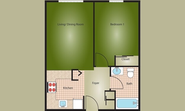 1BR/1BA - Ascension Village Apartments