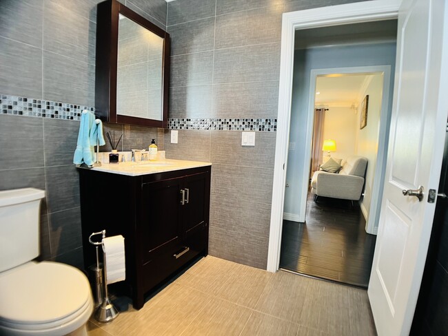 Bathroom storage, including behind mirror - 6301 Coldwater Canyon Ave