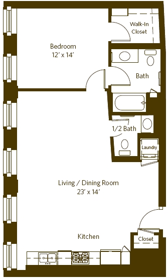 1BR/1.5BA - The Presidio Landmark