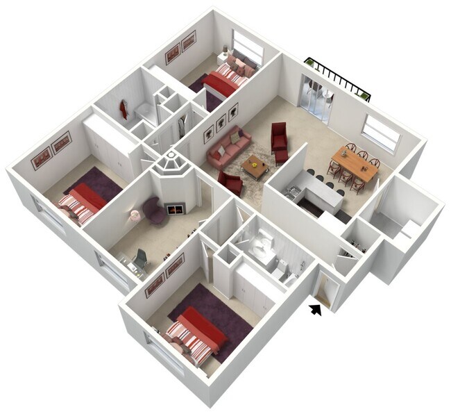 Rollingwood - 3B2B Den - 1700 sqft - Birch 3D Furnished.jpg - Rollingwood