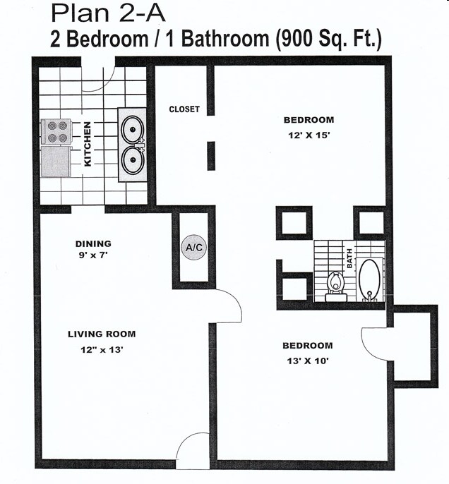 Plan 2-A - 74 Lyerly Place Apartments