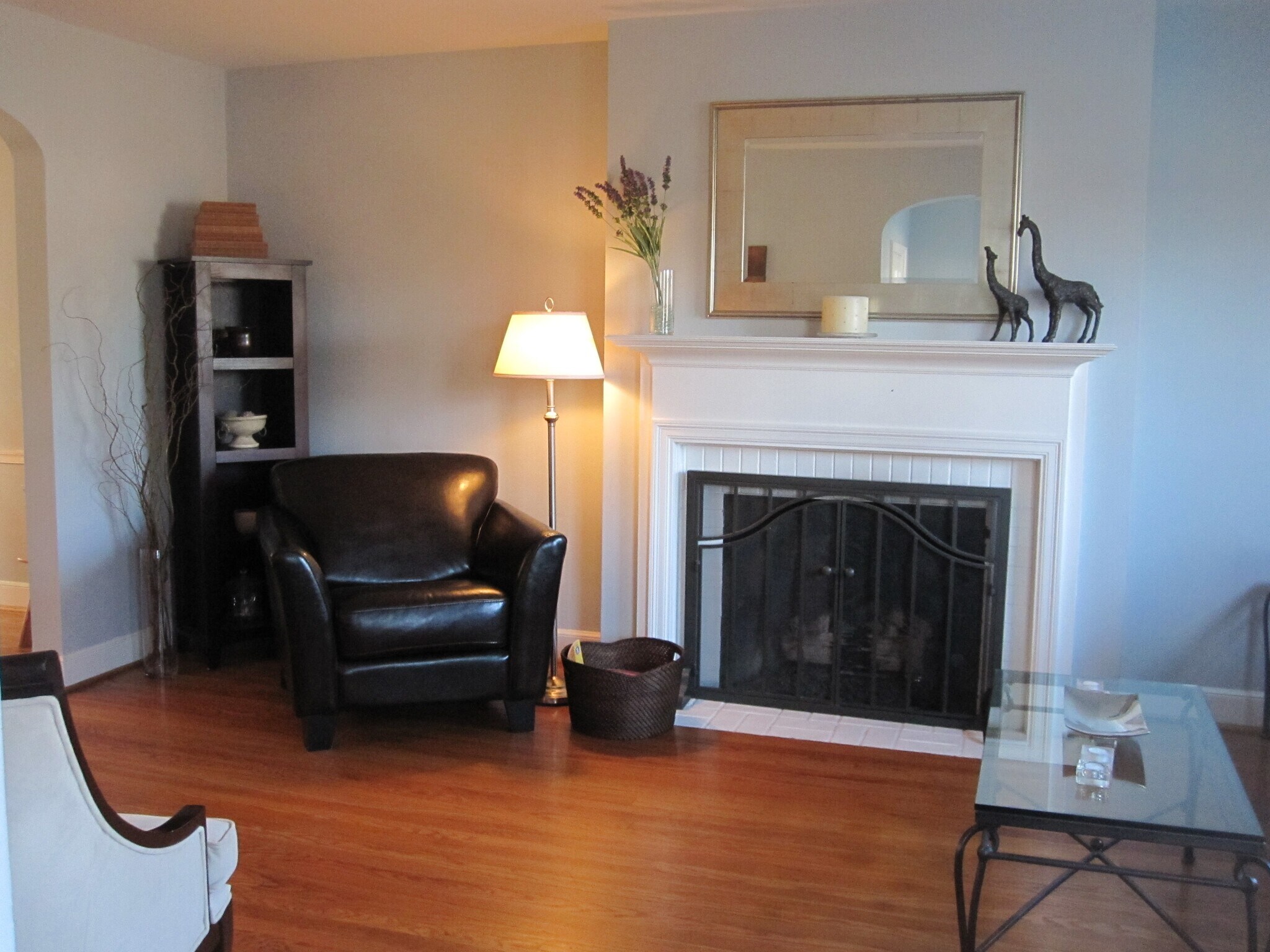 Living room with gas fireplace - 8666 Rosalie Ave