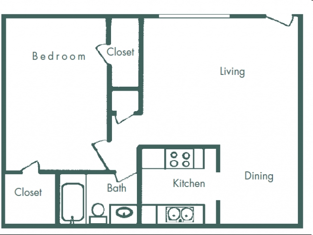 1BR/1BA - Kingswood Apartments