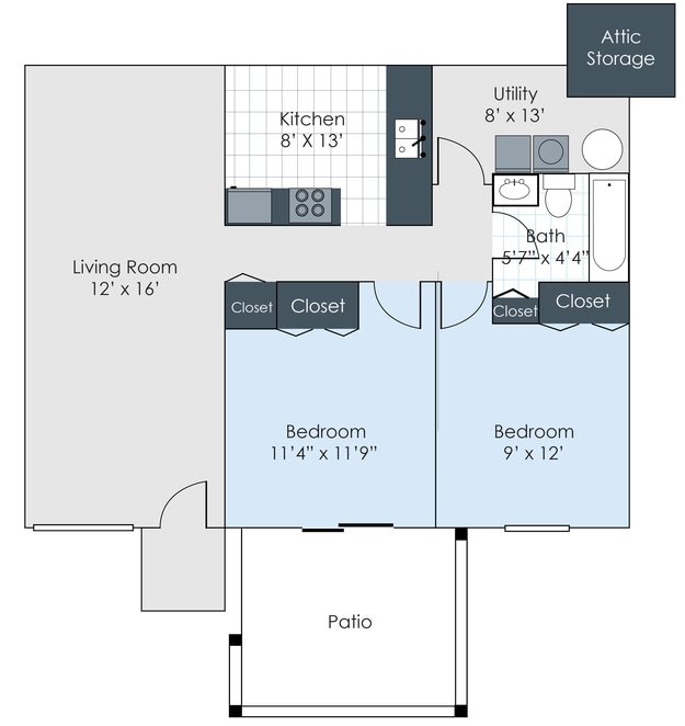 2BR/1BA - Clearview