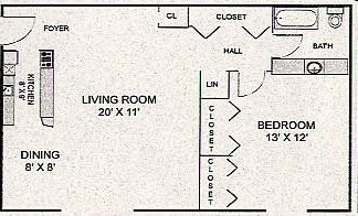 1BR/1BA - Renata Apartments