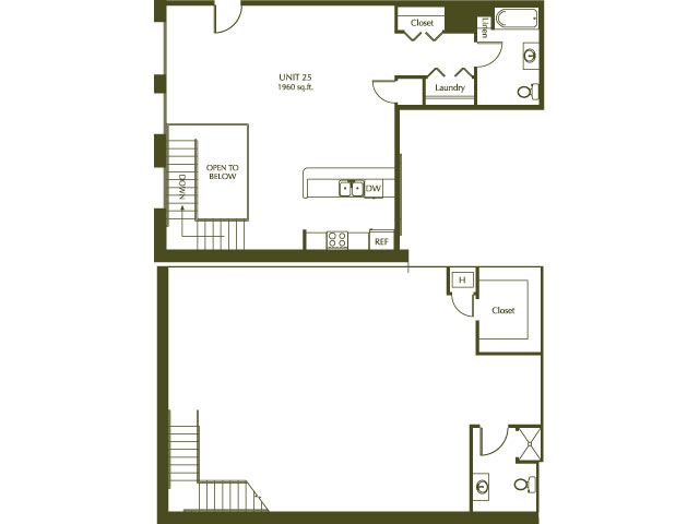 2 Bedroom / 1 Bath / 1960 Sq.Ft. - Eleventh Street Lofts