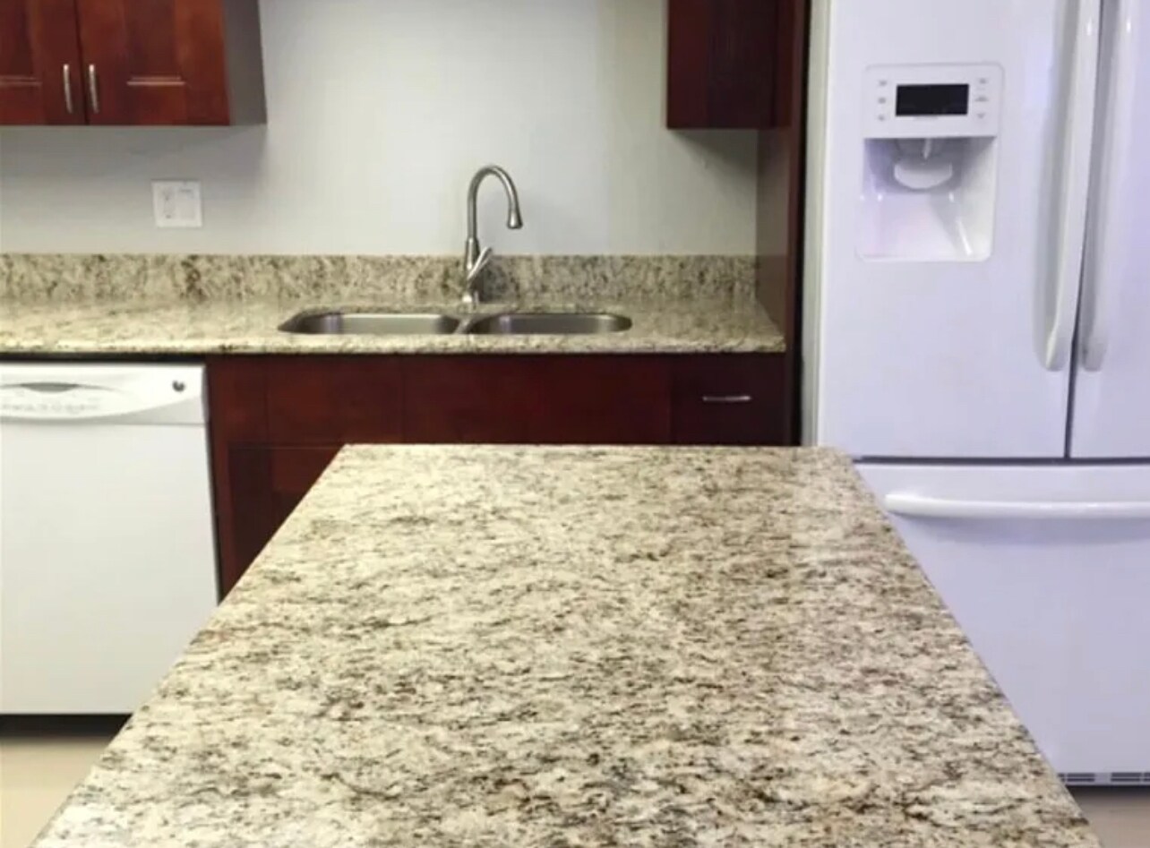 Granite countertops with large kitchen island - 3633 Country Club Blvd