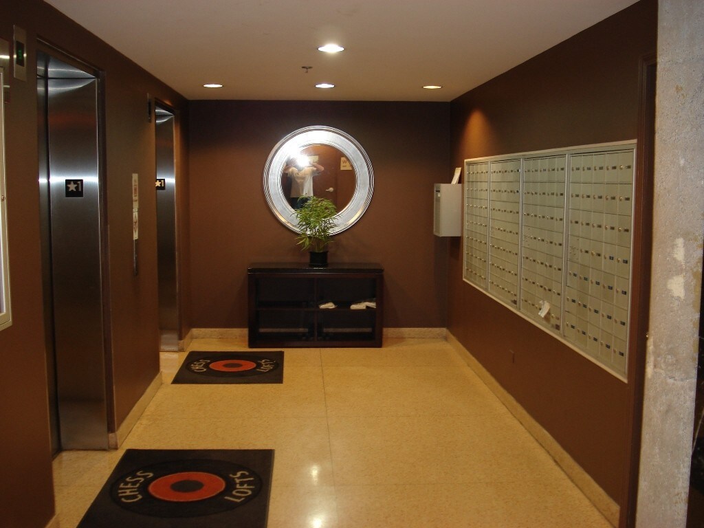 Chess Lofts elevator and mail area - 320 E 21st St
