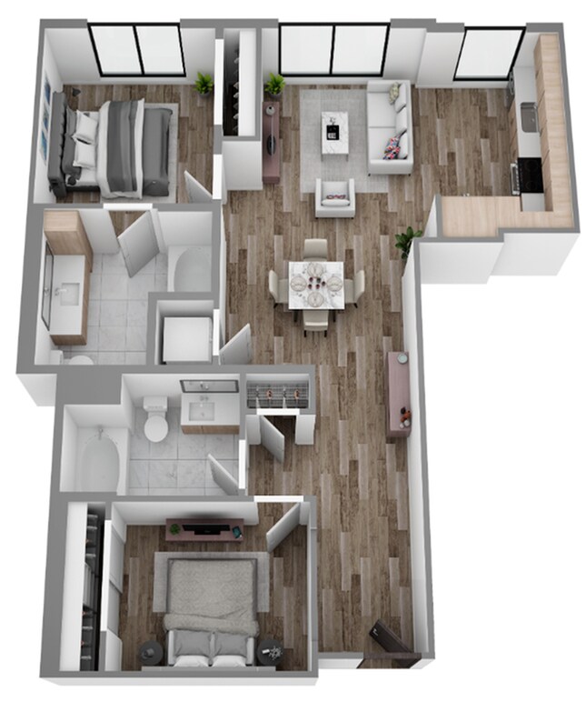 2 Bed / 2 Bath — 1,038 sq. ft - The Overlook at Walnut Creek