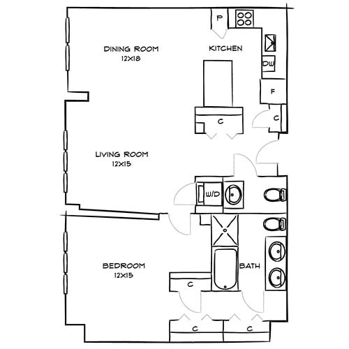 with Additional Half Bath - One Canal