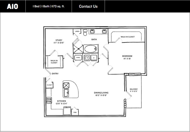 Unit Floorplan (A10) - 109 Jacob Fontaine Ln