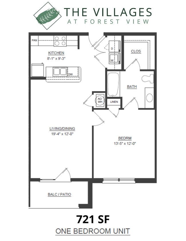 721 SF One Bed - Villages at Forest View