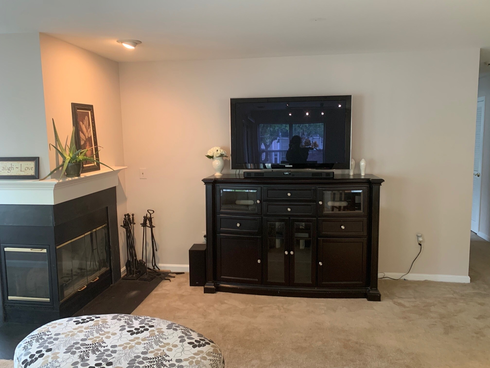 Living Room with Wood-Burning Fireplace - 5608 Willoughby Newton Dr