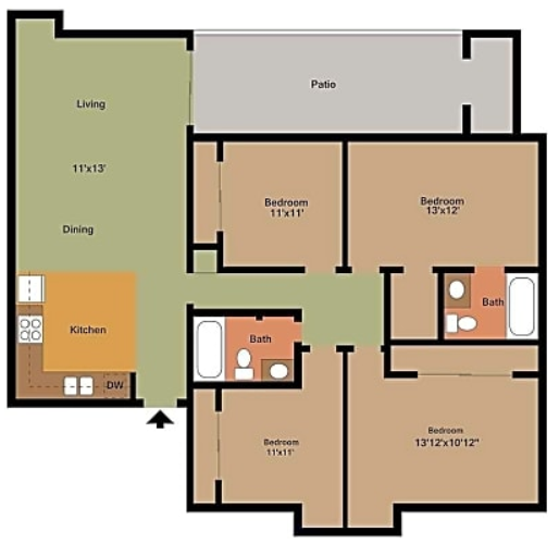 4 Bedroom.PNG - Siegen Calais Apartments