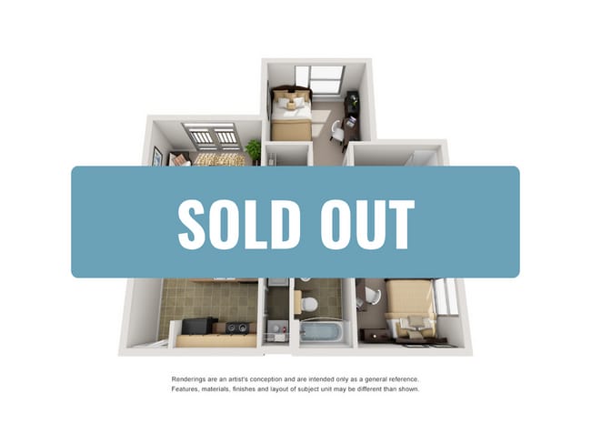 2 Bedroom | 2 Bathroom - Campus Crossings on Highland
