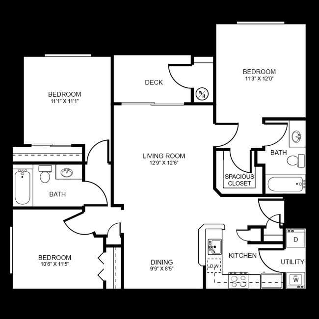 3BR/2BA - SoCo Park Apartments