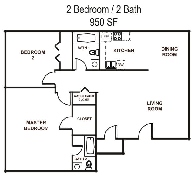 2BR/2BA - Plaza Apartments