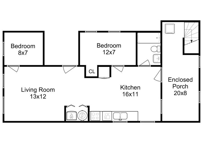Unit 2 floor plan - 1047 N California Ave