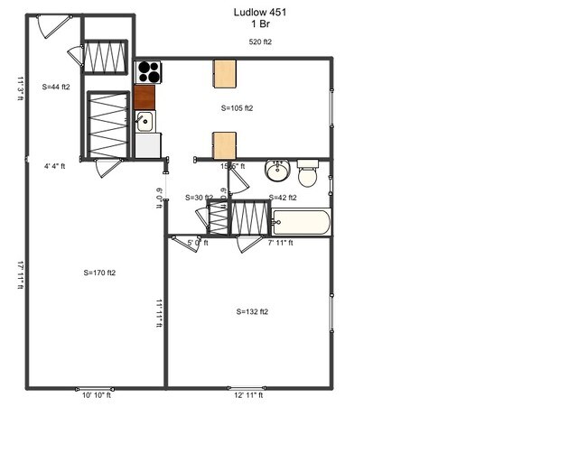 1BD/1BA - Jonathan Apartments