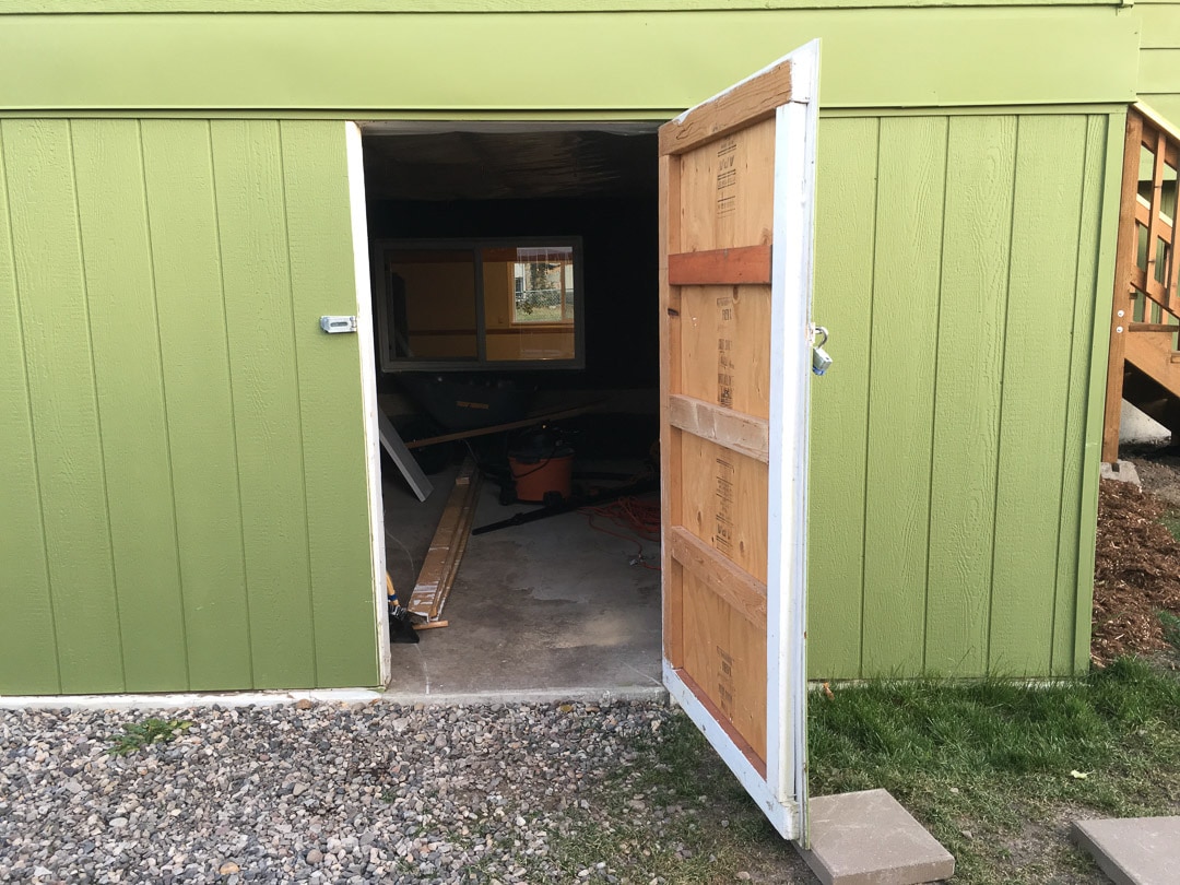 Storage space under sun room. - 901 Montana St