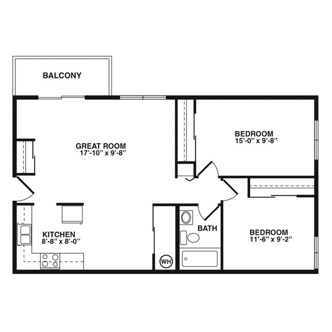 2BR/1BA w/ Balcony - Southview Apartments