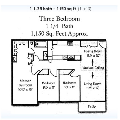 3 Bedroom 1 1/4 Bath - Chestnut Ridge Apartments