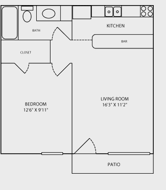 1BR/1BA - Peppermill Apartments