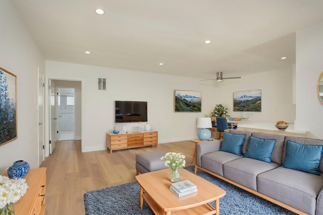 Staged living room - Alcott Apartments