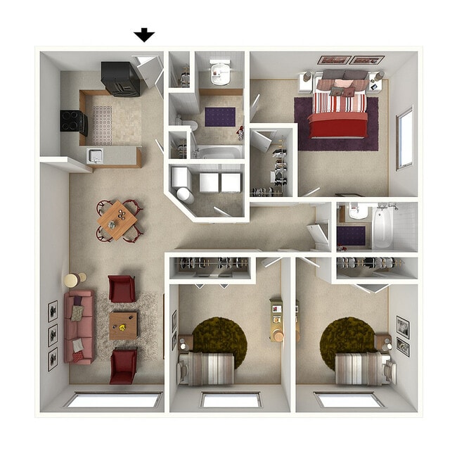 Colossal | 3 Bed 2 Bath | 1306 sq ft | Morgan Ridge Apartments in Winston-Salem - Morgan Ridge