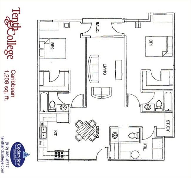 Floorplan - Tenth & College Apartments