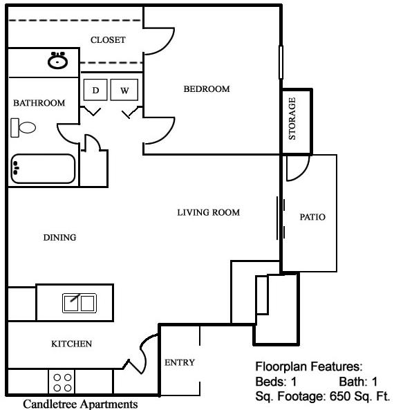 1BR/1BA - Candletree