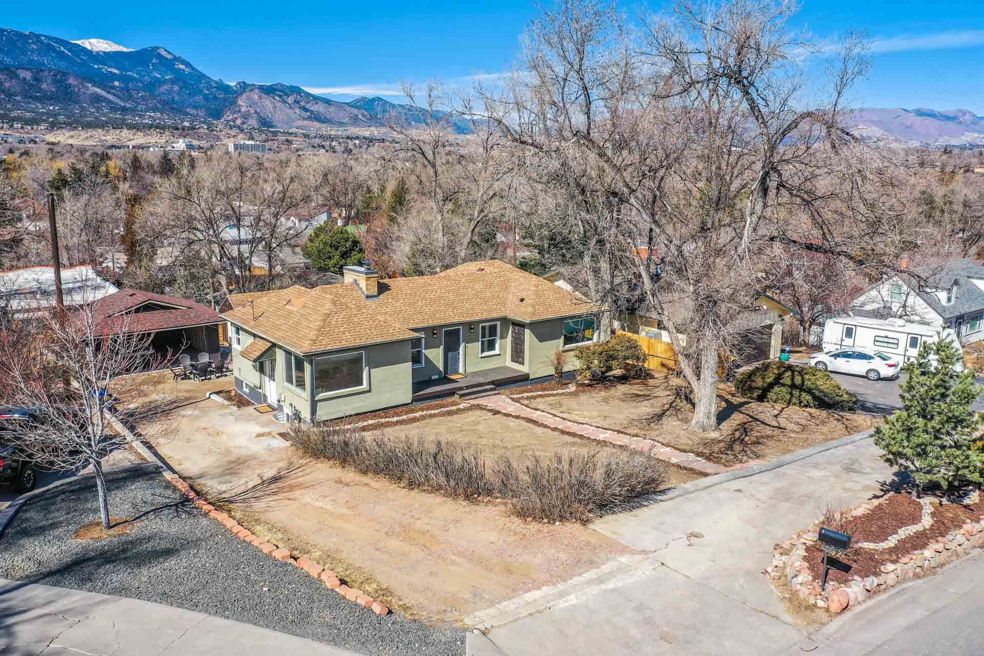 SW Side of CS with Mt. Views - Downstairs Unit Parking at Side of House - 2022 Woodburn St