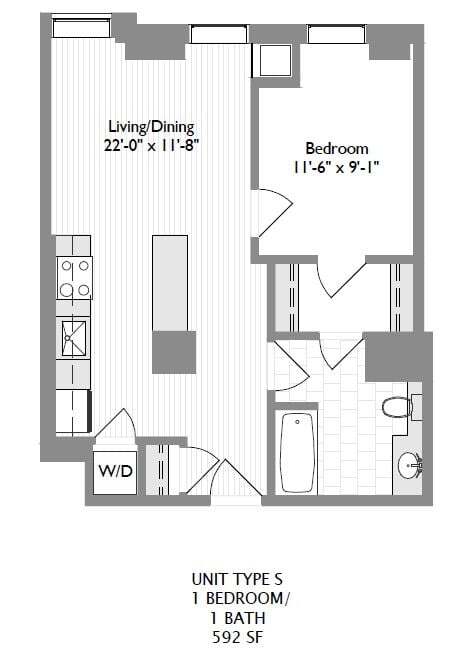 1-Bedroom 1-Bathroom | 590 sqft - ICON
