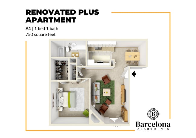 1 bed 1 bath - Barcelona Apartments