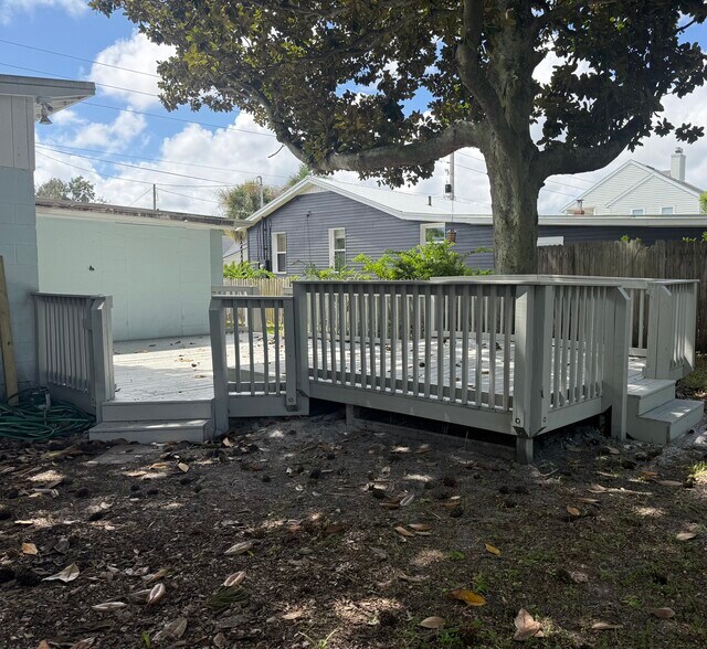 Big back yard with newly painted deck. - 609 16th Ave S