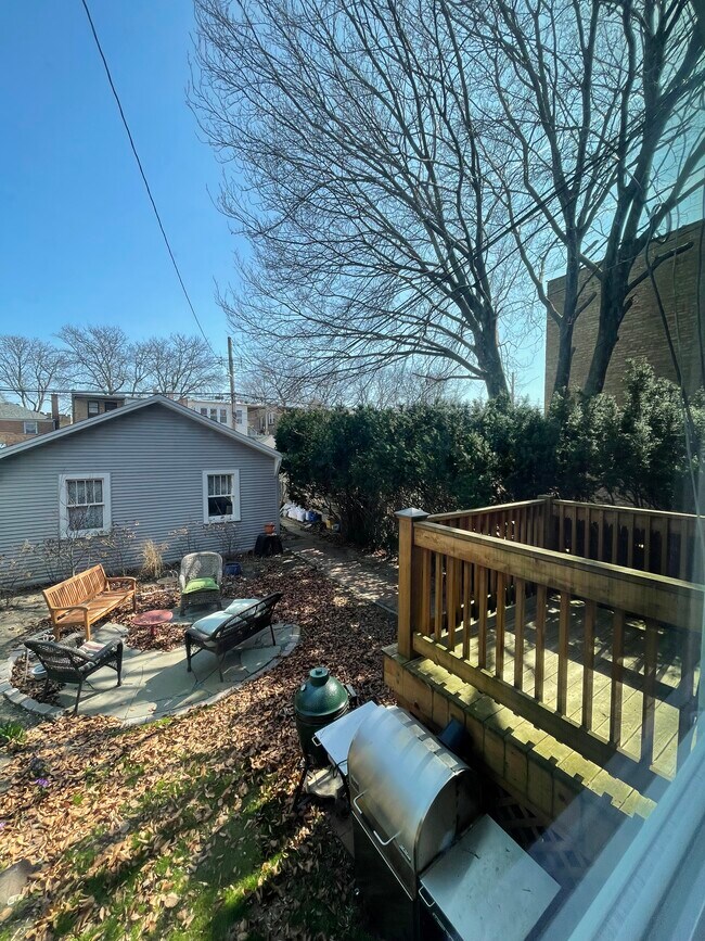 Backyard looking out from spare bedroom/office - 5735 N Washtenaw Ave