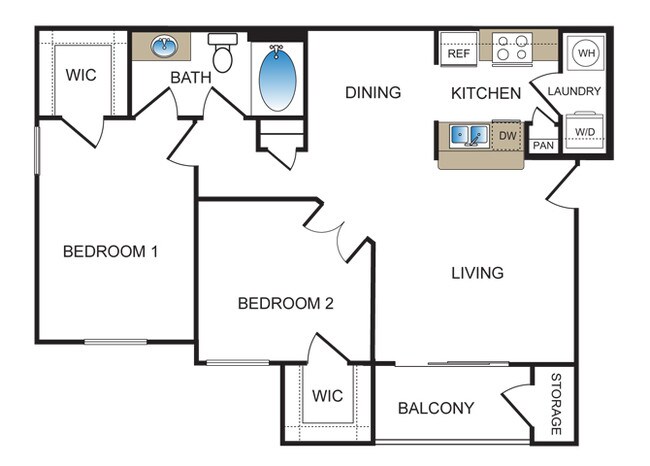 Floorplan - Kensley Apartment Homes