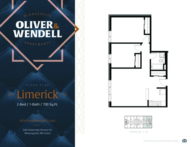 Floorplan - Oliver & Wendell Apartments