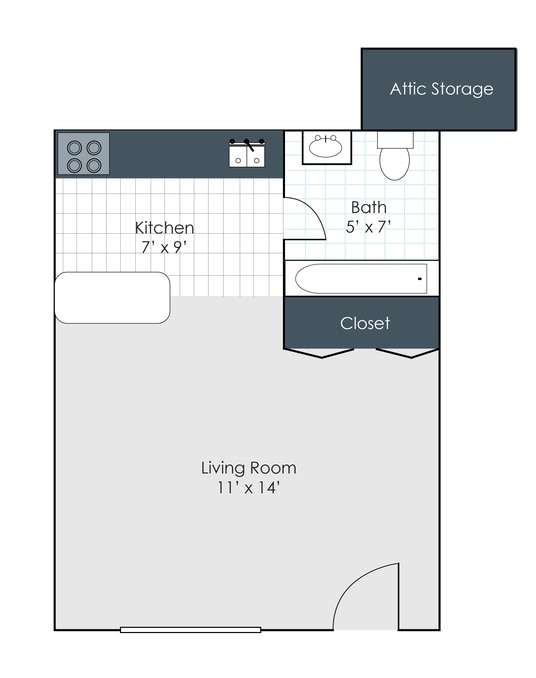 Studio - Mulberry Apts
