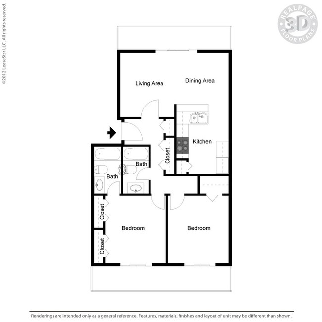 2BR/2BA 996 sqft - Quay Point Apartments