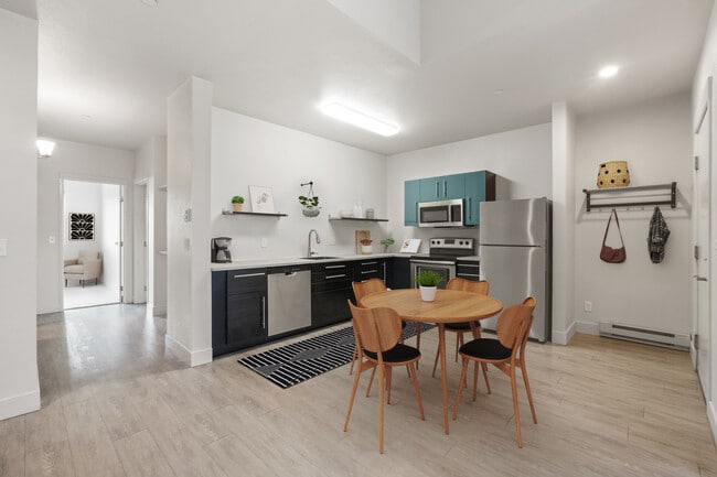 2-bed Kitchen - Red Table(1) - Red Table Apartments