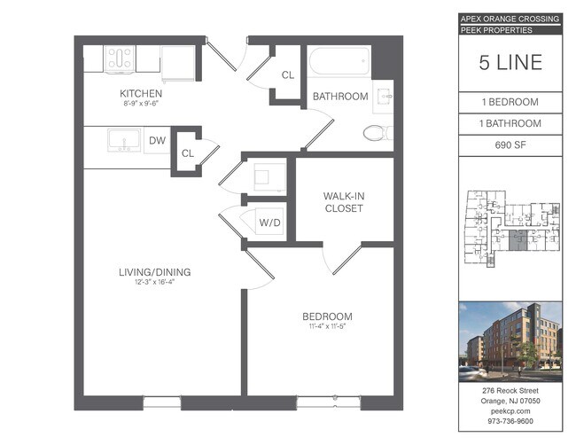 05 Line (One Bedroom) - APEX Orange Crossing