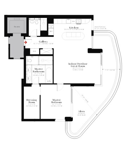 1BR/2BA - Faena House