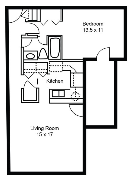 1BR/1BA - Bone Creek Apartments