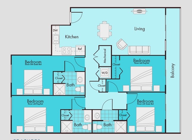 4BR/3BA - Lofts on College