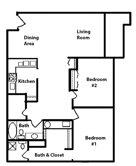 2BR/2BA - Park Creek Apartments