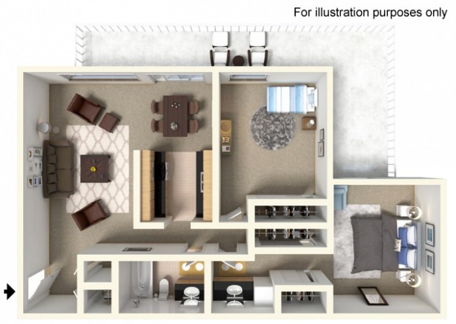 Floorplan - Los Arbolitos Apartments, Riverside