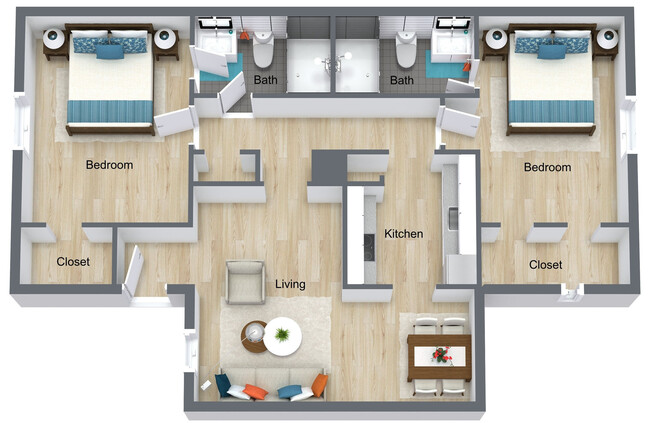 Floorplan - The Oaks At Moritz Apartments